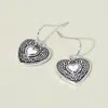 Fashnzfab Antique Metal Vintage Heart Dangle Earrings In Multi