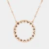 Fashnzfab Antique Pattern Metal Open Circle Pendant Necklace In Multi