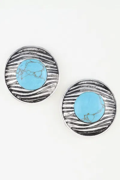 Fashnzfab Antique Ribbed Planet Earrings In Multi