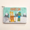 Fashnzfab Apres Ski Message Seed Beaded Mini Pouch Bag In Multi