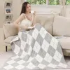 Fashnzfab Argyle Reversible Throw Blanket In Gray