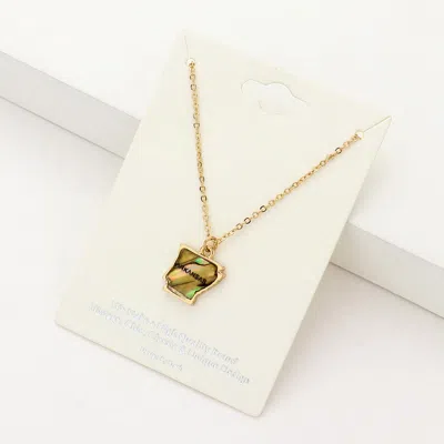 Fashnzfab Arkansas State Map Abalone Pendant Necklace In Multi