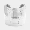 Fashnzfab Arkansas State Map Hammered Wide Metal Cuff Bracelet Silver In Silver