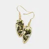 Fashnzfab Arrow Dangle Earrings - Green In Green