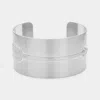 Fashnzfab Arrow Embossed Metal Cuff Bracelet Worn Silver In Multi