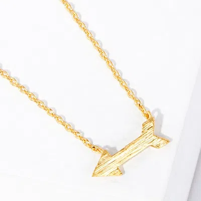 Fashnzfab Arrow Metal Pendant Necklaces In Gold