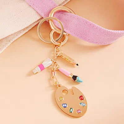 Fashnzfab Artist Palette Keychain Bag Charm In Gold