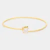 Fashnzfab Asscher Crystal Hook Accented Bracelet Gold In Gold