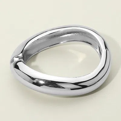 Fashnzfab Asymmetrical Sculptural Metal Hinged Bangle Bracelet In Multi
