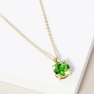 Fashnzfab August - Birthstone Pendant Necklace In Gold