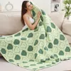 Fashnzfab Avocado Reversible Throw Blanket In Green