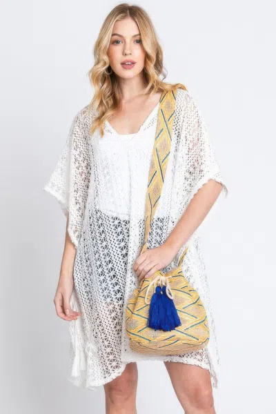 Fashnzfab Aztec Bucket Bag With Aztec Strap In Pink