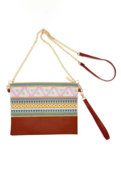 Fashnzfab Aztec Crossbody & Wristlet Bag In Multi