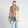 Fashnzfab Aztec Grunge Scarf In Gray