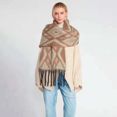 Fashnzfab Aztec Grunge Scarf In Grey