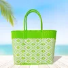 Fashnzfab Aztec Pattern Basket Weave Tote Bag / Shoulder Bag In Green