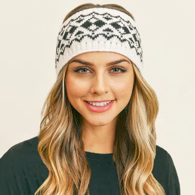 Fashnzfab Aztec Pattern Ear Warmer Headband In Gray