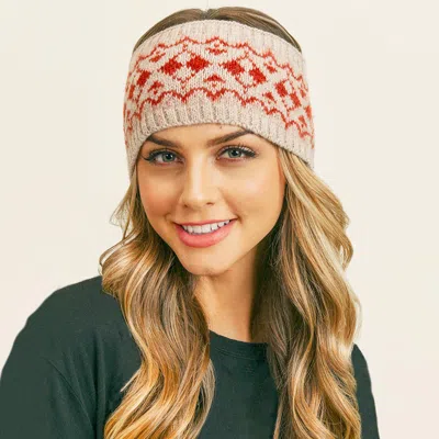 Fashnzfab Aztec Pattern Ear Warmer Headband In White