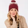 Fashnzfab Aztec Pattern Pom Pom Beanie Hat In White