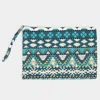 Fashnzfab Aztec Pattern Pouch Clutch Bag In Blue