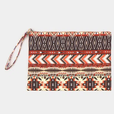 Fashnzfab Aztec Pattern Pouch Clutch Bag In Multi