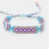 Fashnzfab Aztec Pattern Threaded Adjustable Cinch Pull Tie Bracelet 0.4" H In Multi