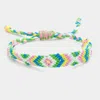 Fashnzfab Aztec Pattern Threaded Adjustable Cinch Pull Tie Bracelet Multi In Multi