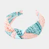 Fashnzfab Aztec Patterned Burnout Knot Headband In Multi
