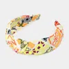 Fashnzfab Aztec Patterned Burnout Knot Headband In Yellow