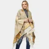 Fashnzfab Aztec Patterned Cape Poncho In Multi
