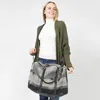 Fashnzfab Aztec Patterned Duffle / Tote / Crossbody Bag In Black