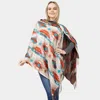 Fashnzfab Aztec Patterned Scarf / Poncho In Sand