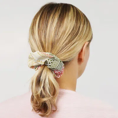 Fashnzfab Aztec Patterned Scrunchie Hairband In Multi
