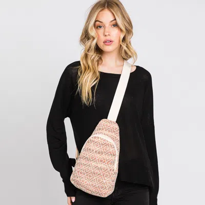 Fashnzfab Aztec Patterned Sling Bag In Brown
