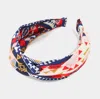 Fashnzfab Aztec Patterned Twisted Headband In Blue