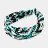 Fashnzfab Aztec Patterned Twisted Headband In Green