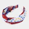 Fashnzfab Aztec Patterned Twisted Headband In Red