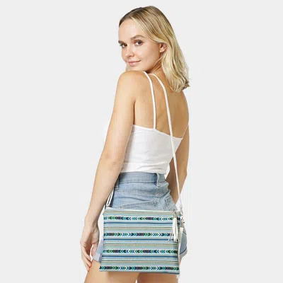 Fashnzfab Aztec Patterned Wristlet Clutch / Crossbody Bag In Green