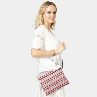 Fashnzfab Aztec Patterned Wristlet Clutch / Crossbody Bag In Pink