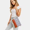 Fashnzfab Aztec Patterned Wristlet Clutch / Crossbody Bag In White