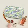 Fashnzfab Aztec Patterned Wristlet Pouch Bag 7.25" X 4" X 2.75" In Green