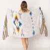 Fashnzfab Aztec Print Scarf In Gray