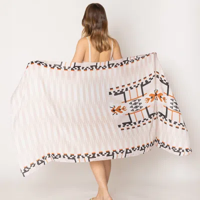 Fashnzfab Aztec Print Scarf In Sand