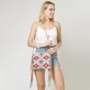 Fashnzfab Aztec Print Tassel Wristlet Clutch / Crossbody Bag In Pink