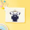 Fashnzfab Baby Bodysuit Seed Beaded Mini Pouch Bag In Blue