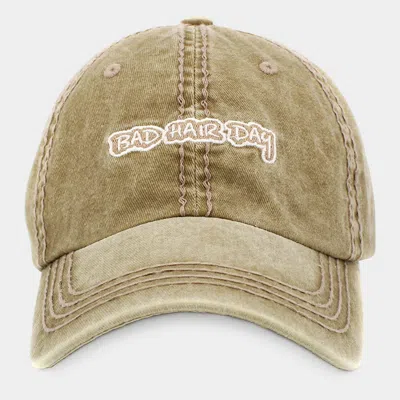 Fashnzfab Bad Hair Day Vintage Baseball Cap In Gold
