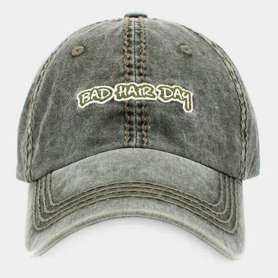 Fashnzfab Bad Hair Day Vintage Baseball Cap In Green
