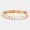 Fashnzfab Baguette Cz Stone Evening Bracelet Gold In Gold