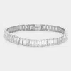 Fashnzfab Baguette Cz Stone Evening Bracelet Silver In Silver