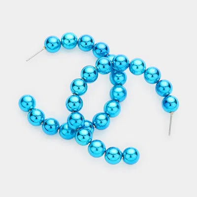 Fashnzfab Ball Cluster Hoop Earrings In Multi